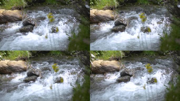 自然山间小溪 青山绿水 山涧小河沟