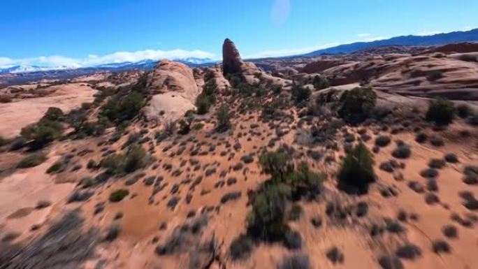 滑岩摩押犹他州阿丽拉射干沙漠岩石结构阳光景观