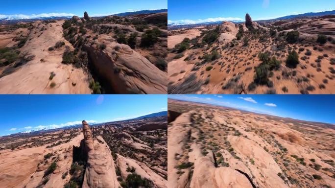 滑岩摩押犹他州阿丽拉射干沙漠岩石结构阳光景观