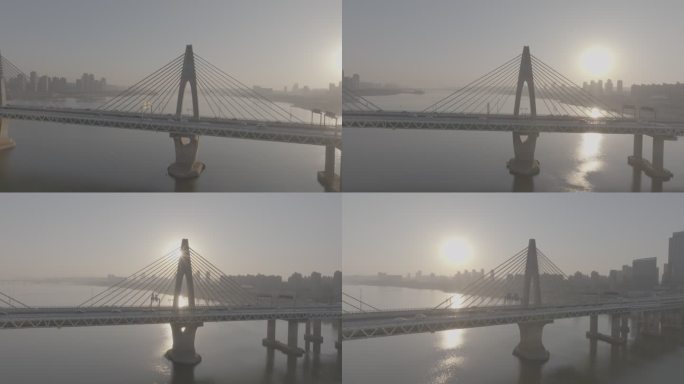 航拍南昌朝阳大桥