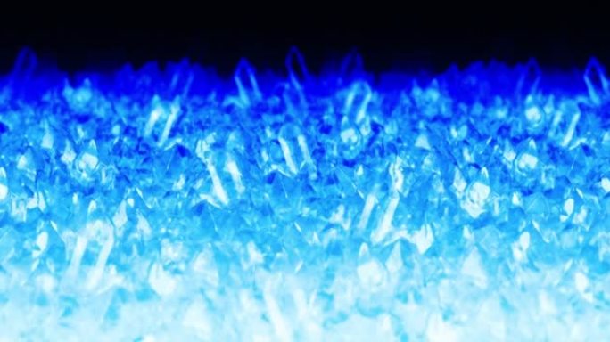 冰山的特写视图。摘要冬季冰背景。冰块。冷雪。浅蓝色。碎冰的3D动画。循环动画。