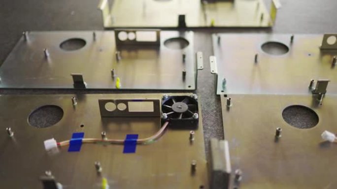 车间实验室空白金属部件的滑块拍摄