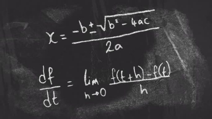 不良灰色背景上的数学方程动画