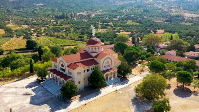希腊凯法利尼亚岛Agios Gerasimos修道院。希腊凯法利尼亚的Agios Gerasimos