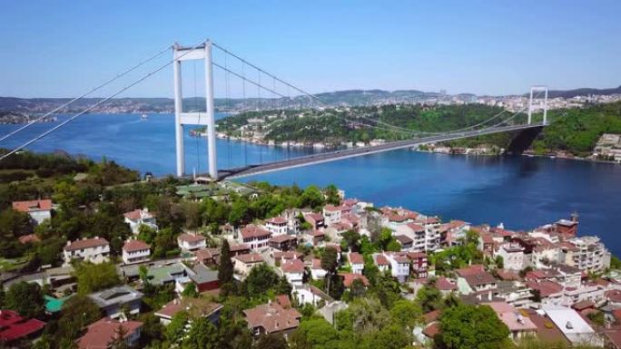 伊斯坦布尔法提赫苏丹穆罕默德桥的鸟瞰图