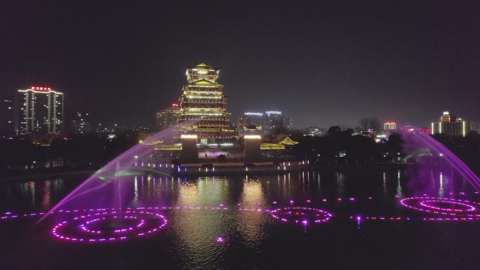 天门市茶经楼夜景