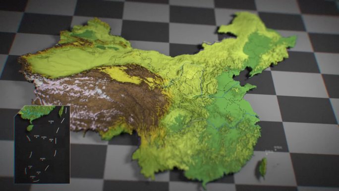 三维立体中国地图模版