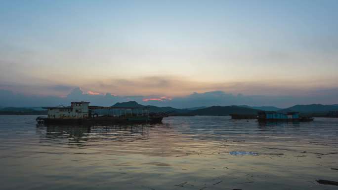 飞来峡水库日落