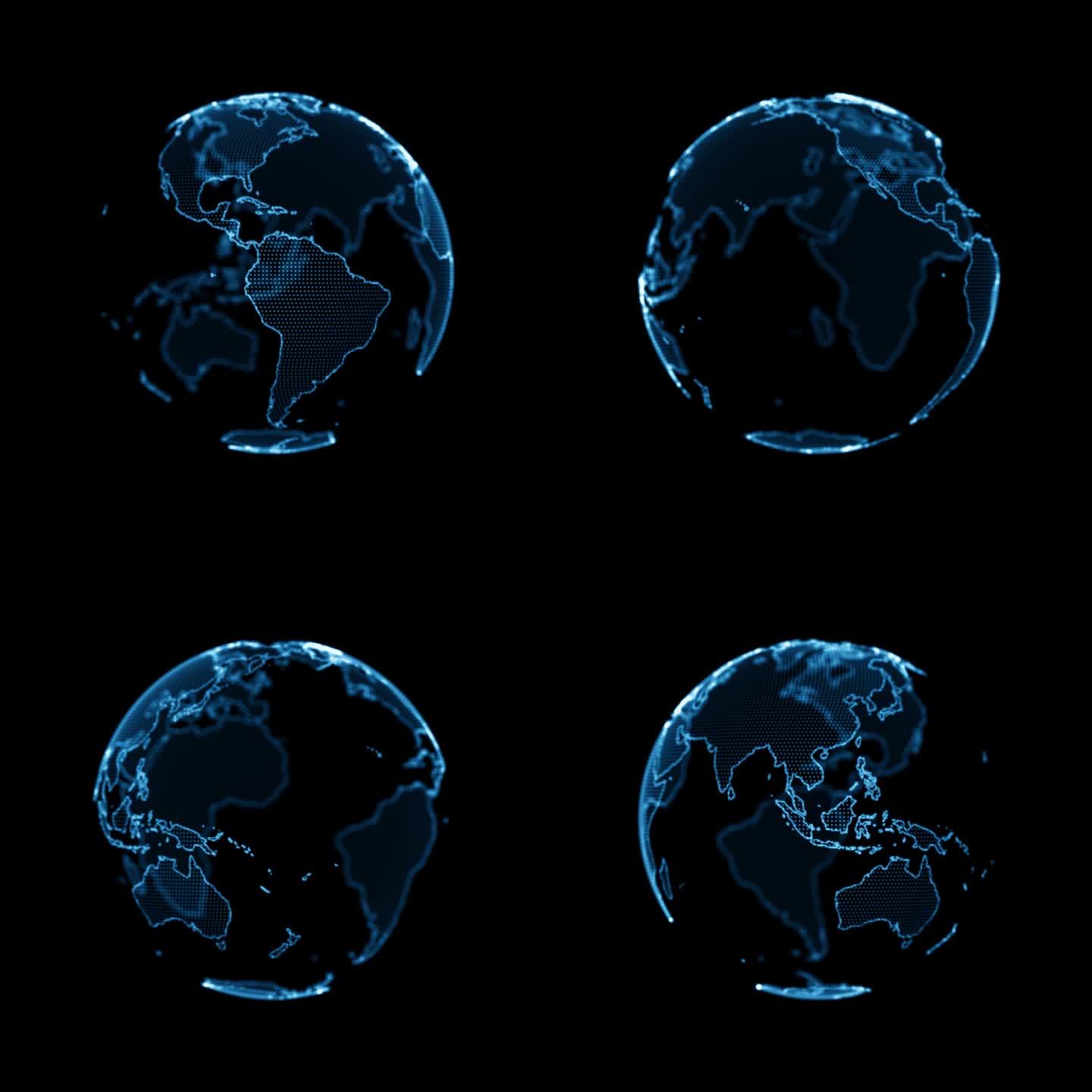 全息投影镂空地球 循环 带透明通道