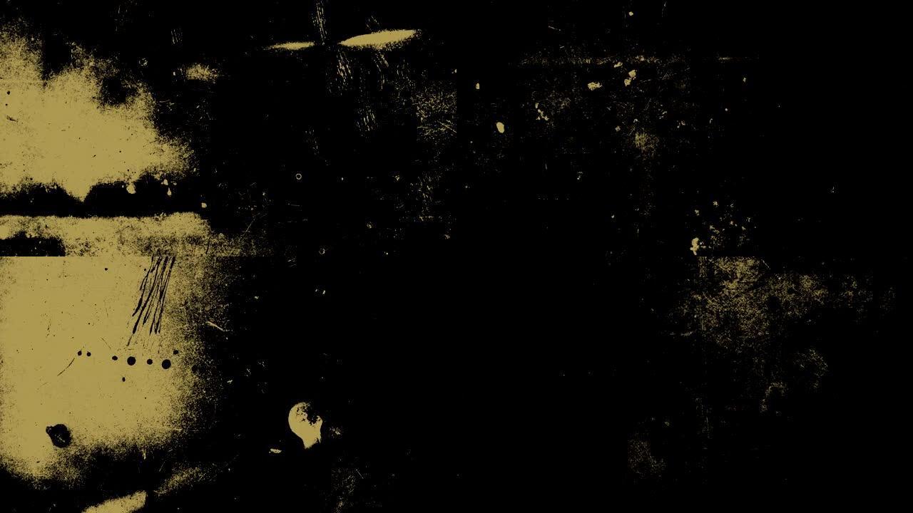 黑色和米色划伤的旧电影纹理视频
