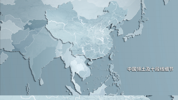 广东辐射东南亚东盟十国浅色地图