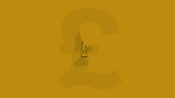 由英镑货币符号组成的隧道动画，无限循环