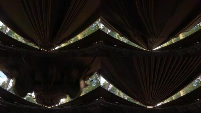 过往列车，仰视，慢动作