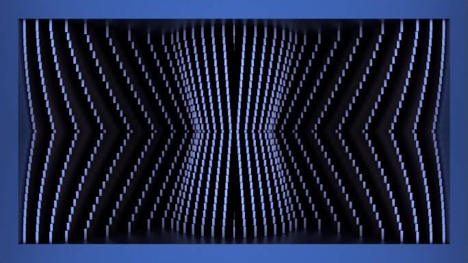 【裸眼3D】蓝色曲线律动图形矩阵艺术空间