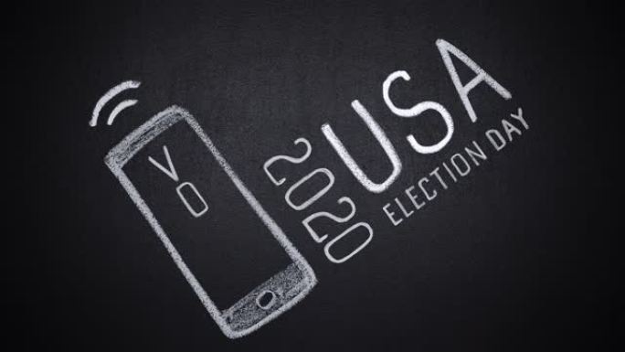 在2020年美国大选中，手绘智能手机上的投票字停止运动