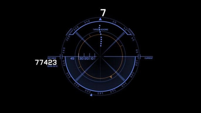 高科技软件导航屏幕。航空导航面板。