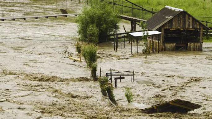 洪水、河流泛滥、生态灾难、全球变暖问题
