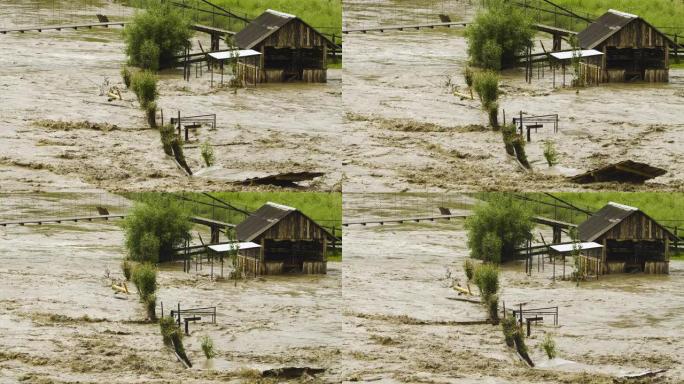 洪水、河流泛滥、生态灾难、全球变暖问题
