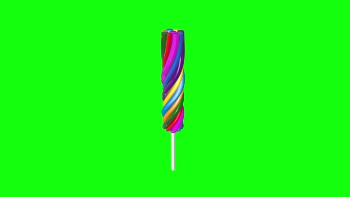 8动画3d冰糖水果棒冰棒棒棒糖绿屏色度键
