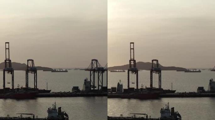 移动设备上社交媒体应用的垂直视频。在海港运送液化石油气和油轮的船只
