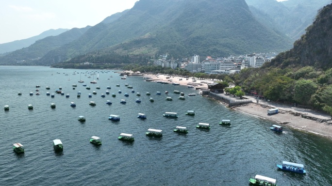 航拍抚仙湖禄充景区