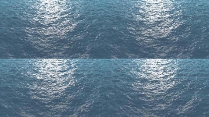飞越海洋，飞越地表水，4k无缝循环动画