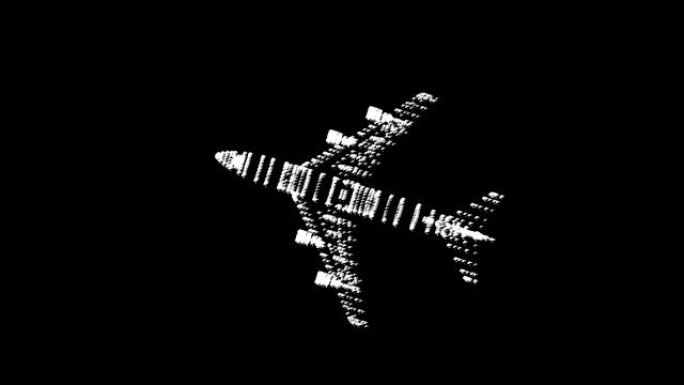 黑色背景上的投影模型飞机