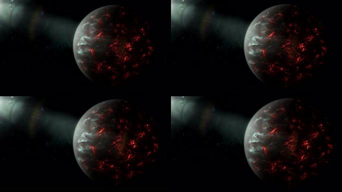 火山行星的3d动画