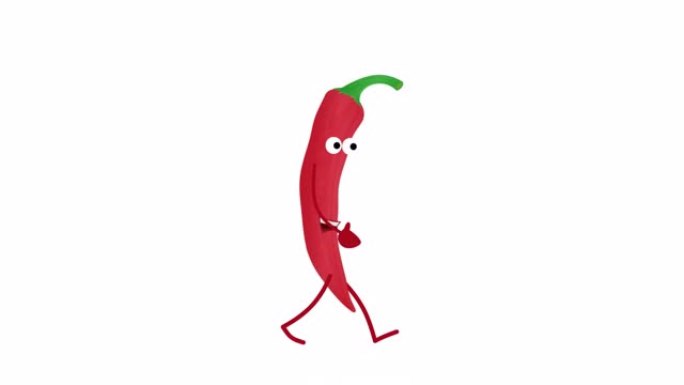 辣椒。胡椒角色的动画。卡通