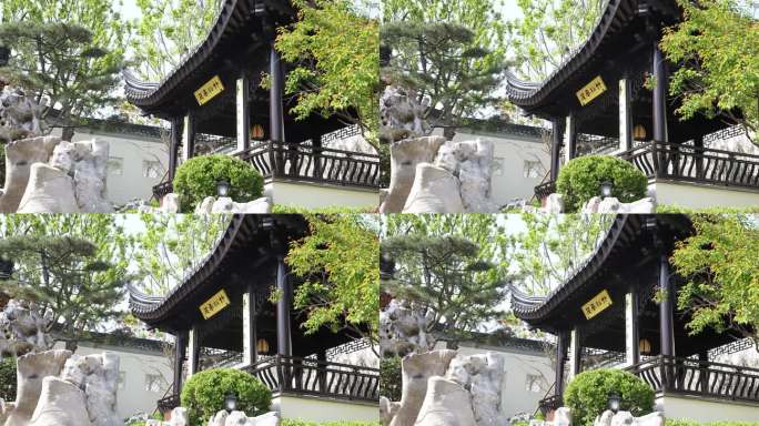 中式园林传统建筑凉亭屋檐