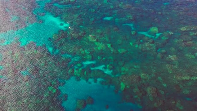 夏威夷茂宜岛珊瑚礁的鸟瞰图。