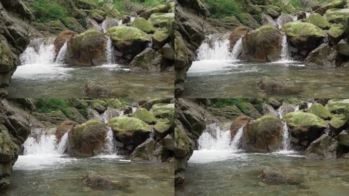 夏日山间溪流水清凉自然素材