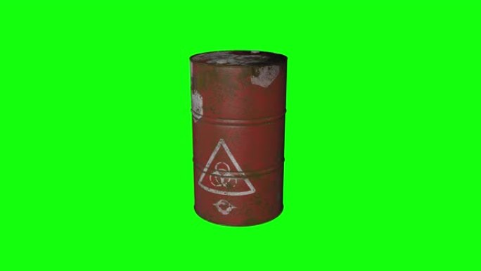 8动画油汽油桶金属罐绿屏3d色度键