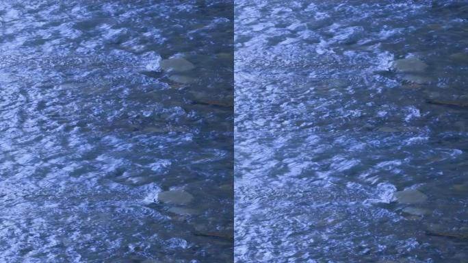 蓝色清澈的水流森林海氧吧瀑布溪流水