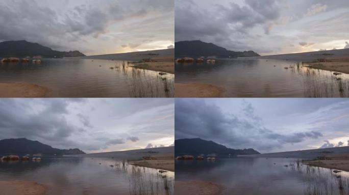 梦矿湖大坝的延时移动水