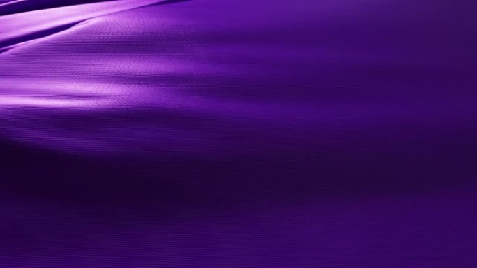 抽象织物运动背景。纹理紫罗兰色皮革织物随风吹拂。无缝循环3d渲染