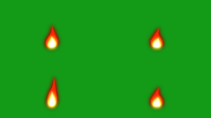 蜡烛火焰绿色屏幕运动图形