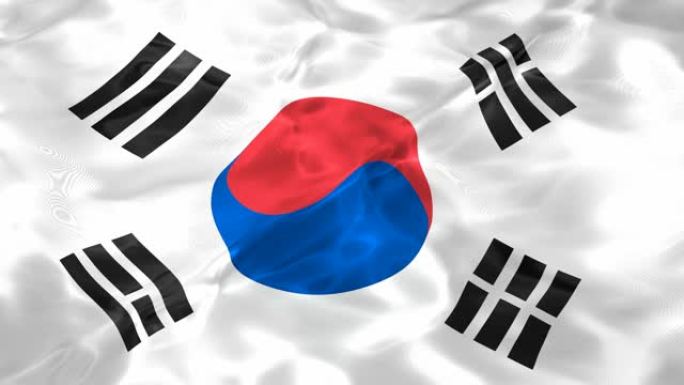 韩国循环3D动画的旗帜
