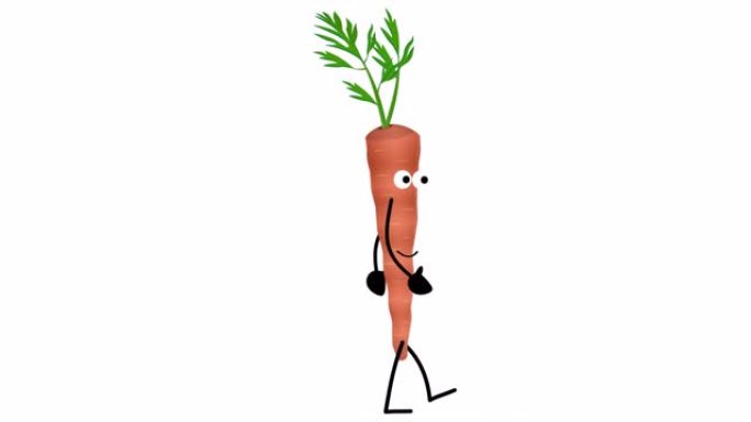 胡萝卜。角色胡萝卜的动画。卡通