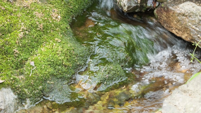 泉水小溪瀑布实拍镜头