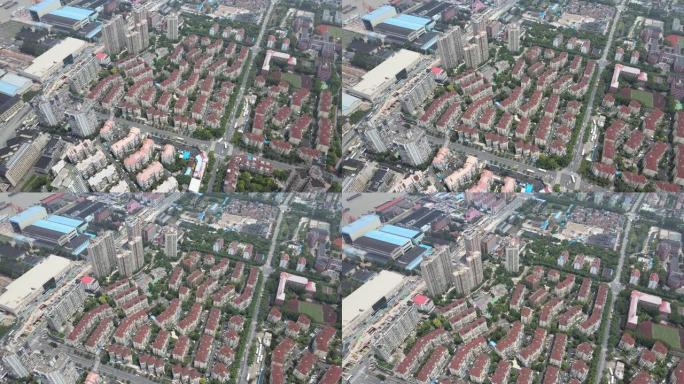 城市景观住宅建筑市区与上海交通无人机景观