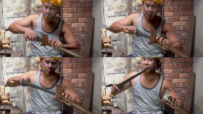 制作马来传统不对称匕首的艺术，称为 “Keris”