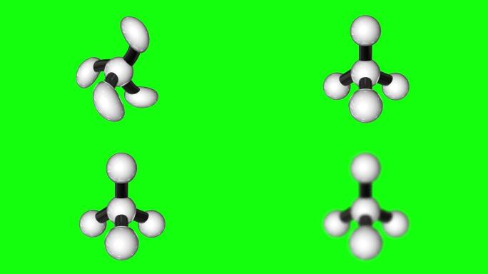 8动画3d原子分子结构dna模型绿屏色度键