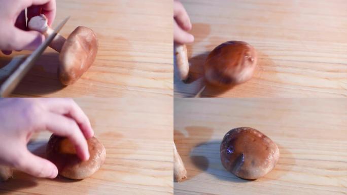 切片香菇切菜切蘑菇制作美食