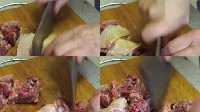 剁柴鸡拆分整鸡切鸡肉块剁鸡肉 (1)
