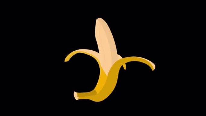 香蕉。吃香蕉的动画。卡通