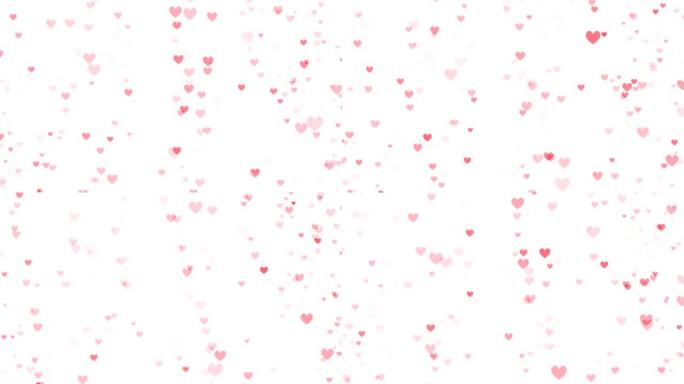 涂鸦红心的浪漫图案。情人节。婚礼请柬电子贺卡。3D渲染可循环动画4k