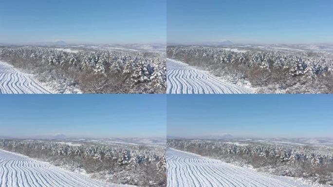塞尔维亚东部积雪下的Rtanj山4k航拍视频
