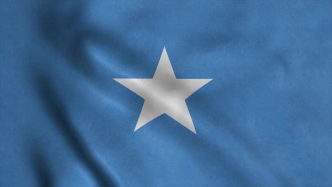 索马里国旗-索马里国旗的4k无缝循环动画。高度详细的逼真3D渲染