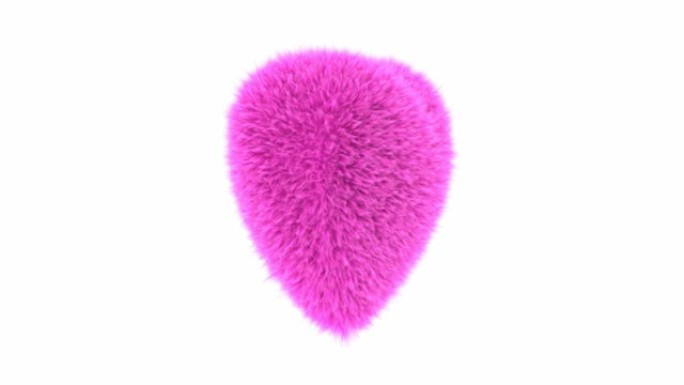 粉红绒毛心的3D循环动画